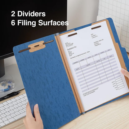 Staples Moisture‑Resistant Classification Folder, Letter Size, 2 Dividers, 2.5″ Expansion, Dark Blue Pressboard, 20/Carton
