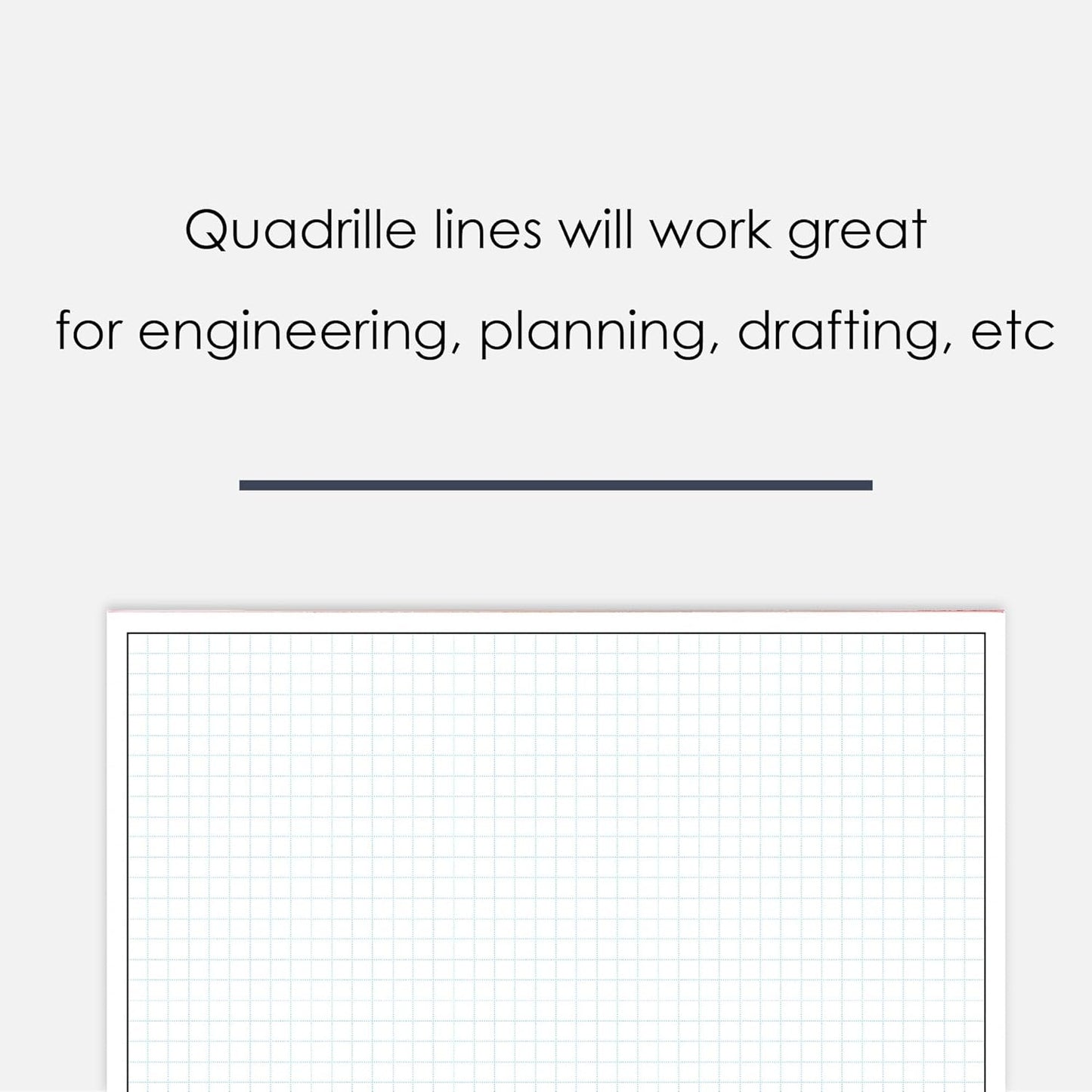 GeekNavy 11" x 17" Quadrille Graph Paper 50 Sheets Landscape - 0.25" 4x4 Square Grid, Blueprint, High Brightness, Border-Outlined, Large Drafting (1-Pack)