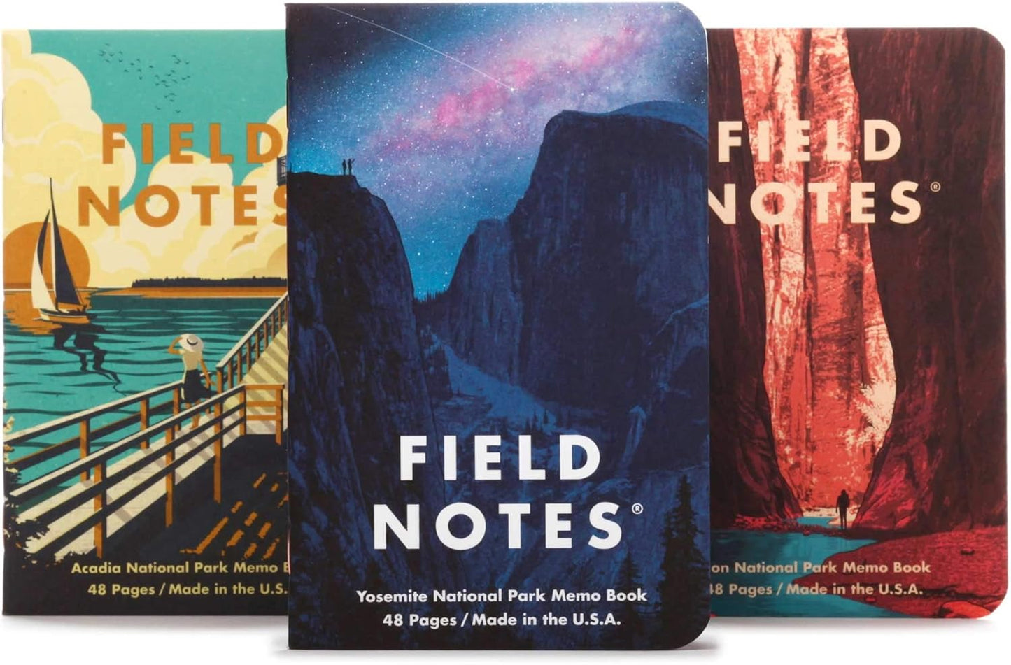 Field Notes: Original Kraft 3-Pack - Mixed Paper (1 Graph/Grid, 1 Ruled/Lined, 1 Plain/Blank) Memo Books - 48 Page Pocket Notebooks - 3.5" x 5.5"