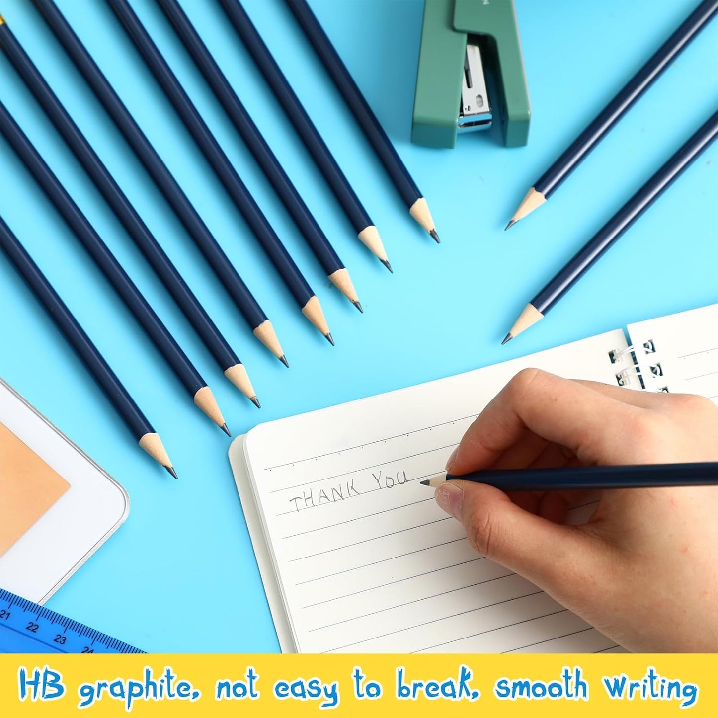 Outus 24 Pieces Round Pencils Cute HB Graphite Wood Pencils Pack with Eraser for School Drawing Sketching Wedding Office Supplies (White)