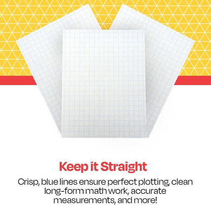 School Smart Double Sided Graph Paper, 8-1/2 x 11 Inches, 1/2 Inch Rule, White, Pack of 500 - 085279