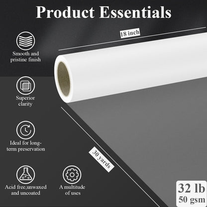 Tracing Paper for Drawing, 9 X 12'' Tracing Paper Pad, 75 Sheets Transparent Vellum Paper for Tracing Pads, 38lb/60gsm Translucent Trace Pad for Pencil Sketching, Image Tracing.