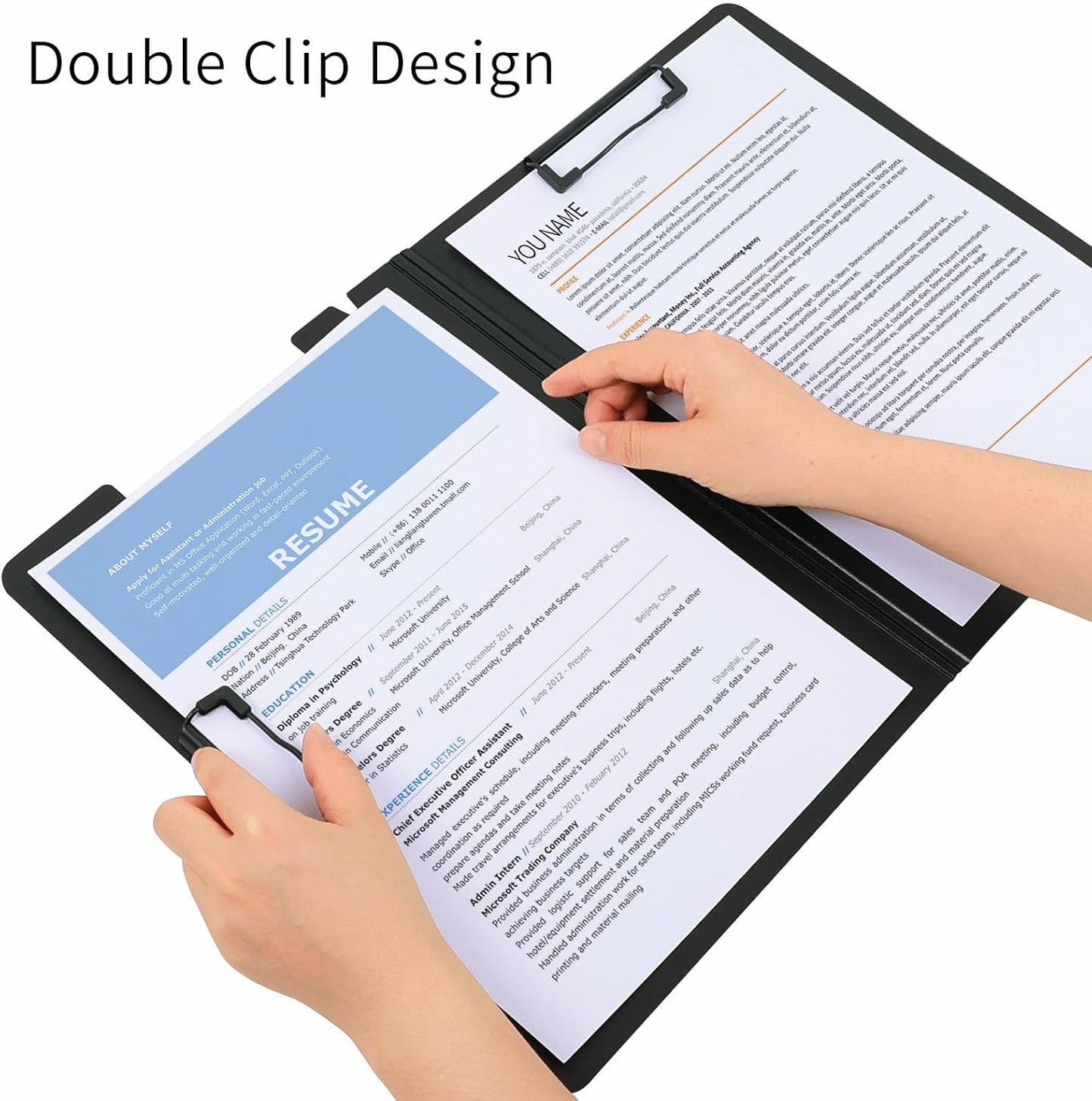 A4 Clipboard Folder,10 Pack Foldable Clipboards with Pocket for Business,Office,School or Restaurant (Black)