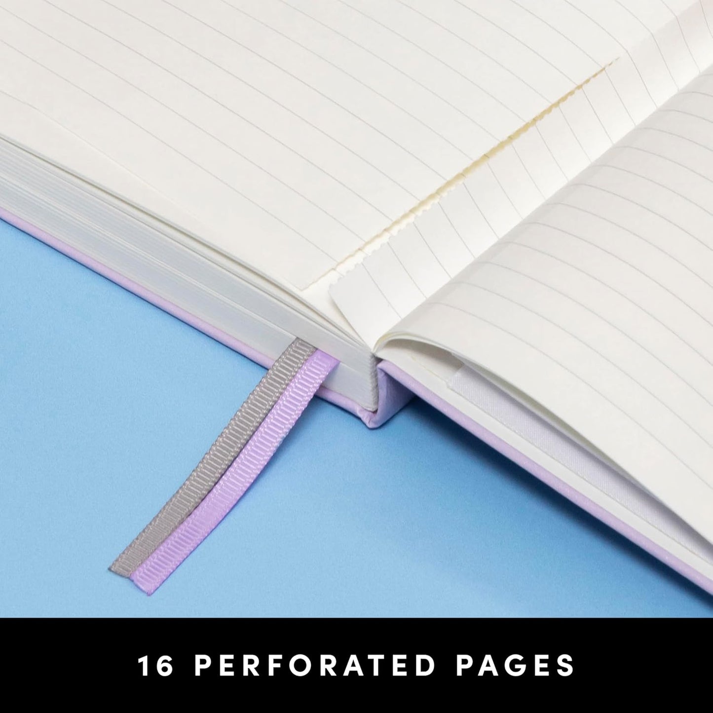 PAPERAGE Lined Journal Notebook, (Black), 160 Pages, Medium 5.6 in x 8 in - 100 GSM Thick Paper – Hardcover Journaling Notebook for Work, School & Note Taking