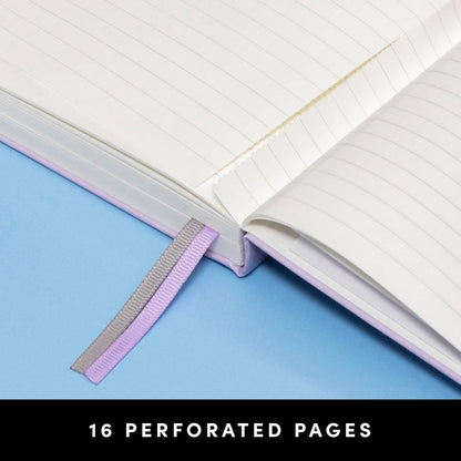 PAPERAGE Lined Journal Notebook, (Black), 160 Pages, Medium 5.6 in x 8 in - 100 GSM Thick Paper – Hardcover Journaling Notebook for Work, School & Note Taking