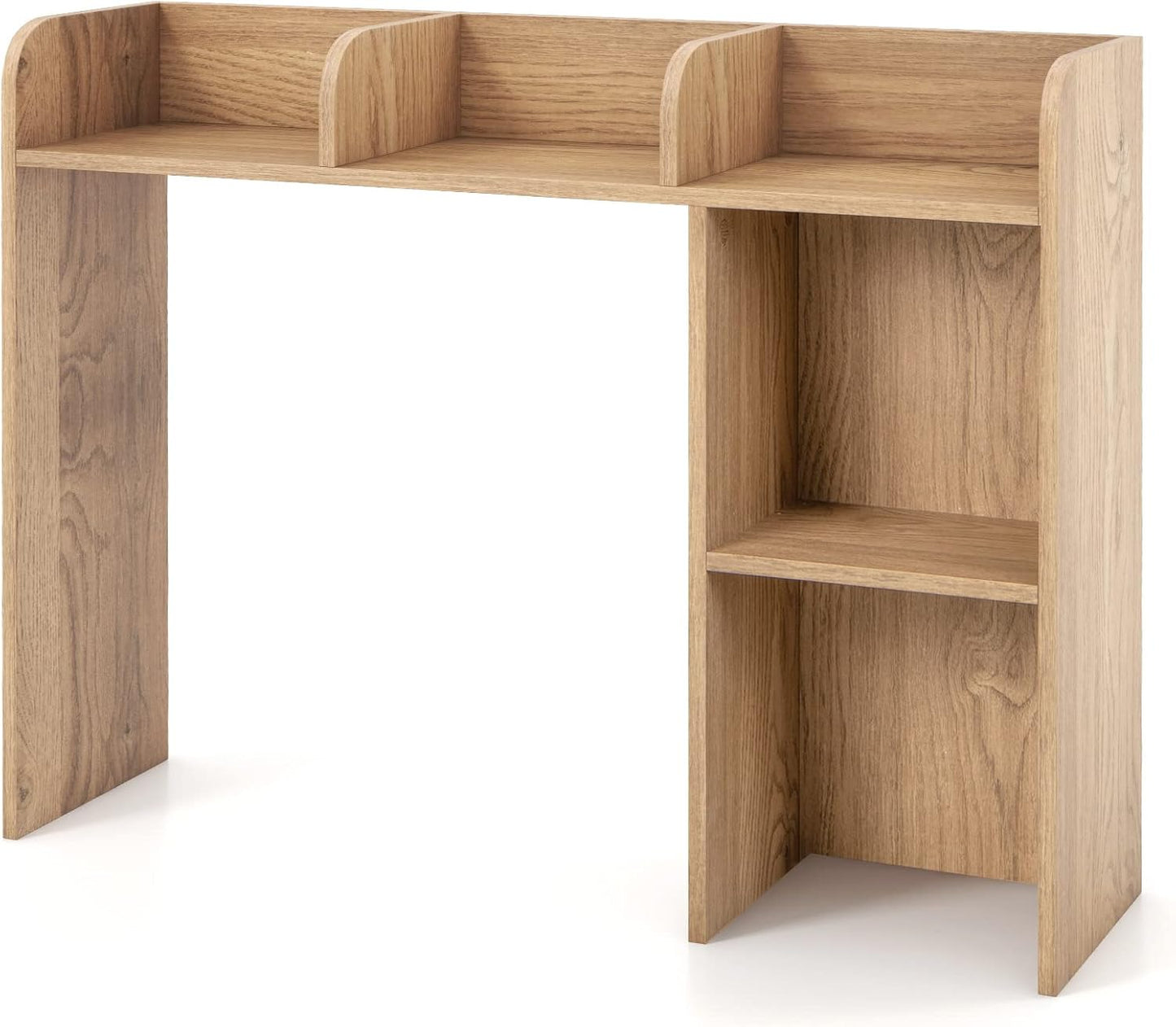 Tangkula Desktop Bookshelf, Countertop Storage Hutch with 5 Shelves for Computer Desk, Desk 3-Tier Display Rack, Multipurpose Wood Desktop Hutch Storage Organizer for Dorm Office Home