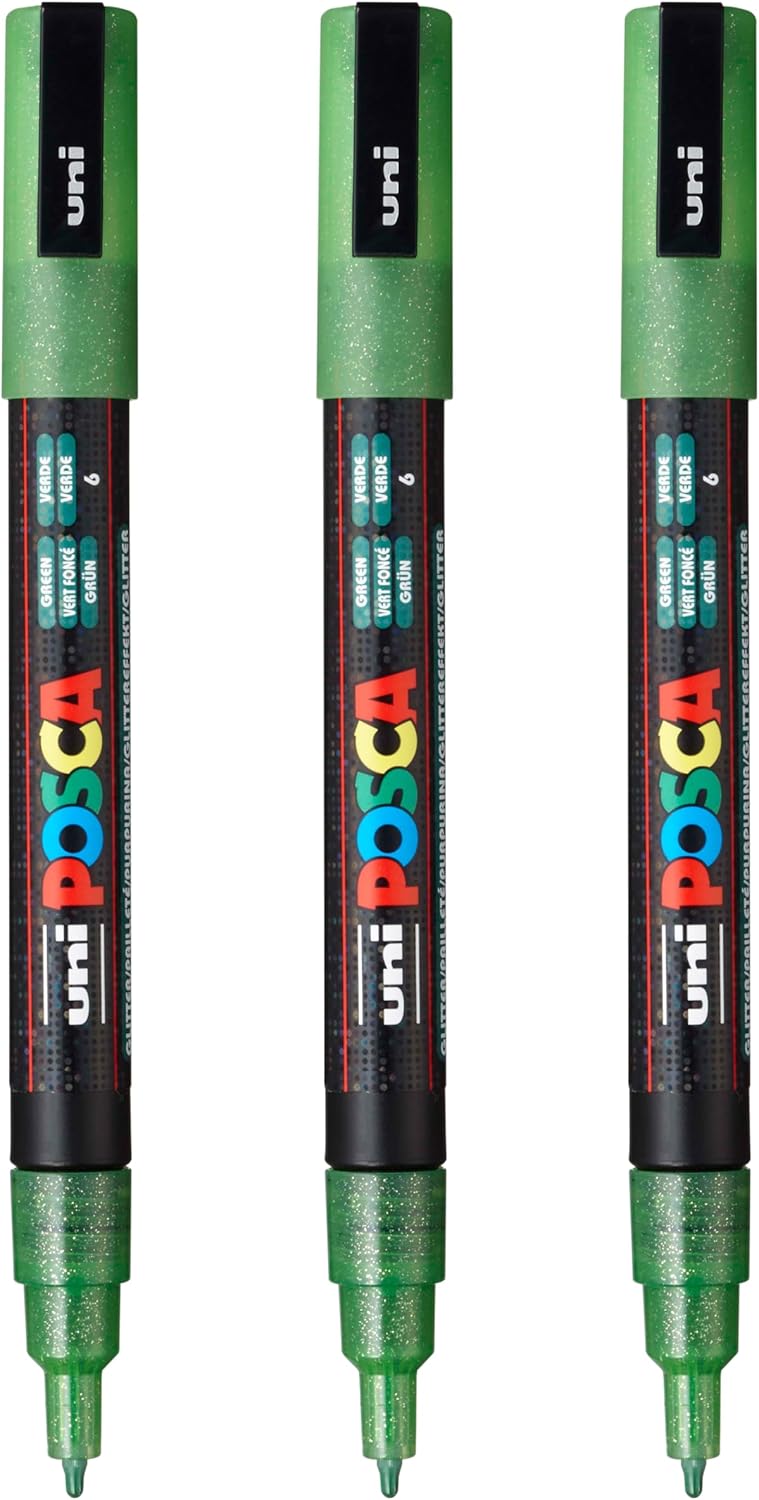 posca PC-3M Water-Based Paint Markers, Reversible Fine Tip (0.9-1.3mm), Pink, 3 Count