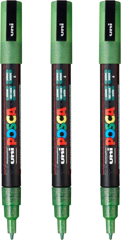 posca PC-3M Water-Based Paint Markers, Reversible Fine Tip (0.9-1.3mm), Pink, 3 Count