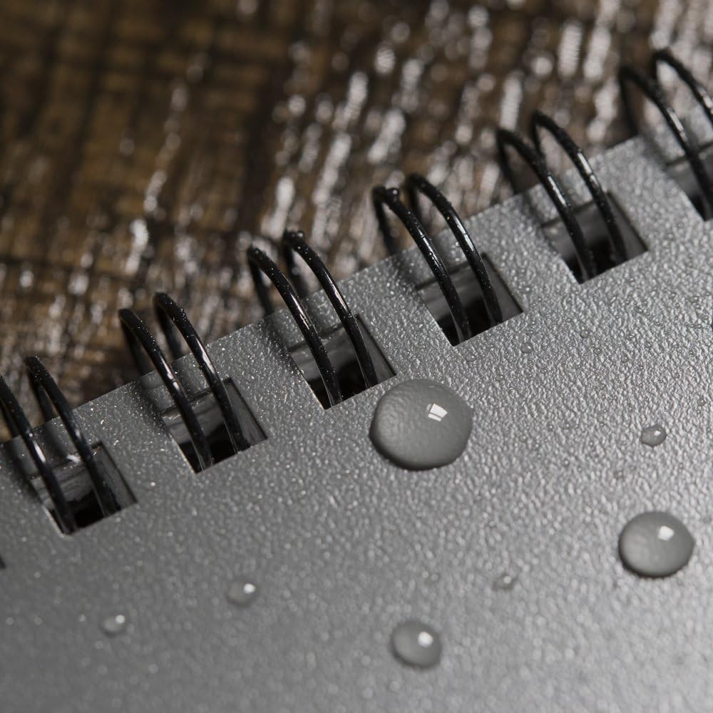 Rite in the Rain Weatherproof Top Spiral Notebook, 3" x 5", Black Cover, Universal Pattern, 3 Pack (No. 735-3X)