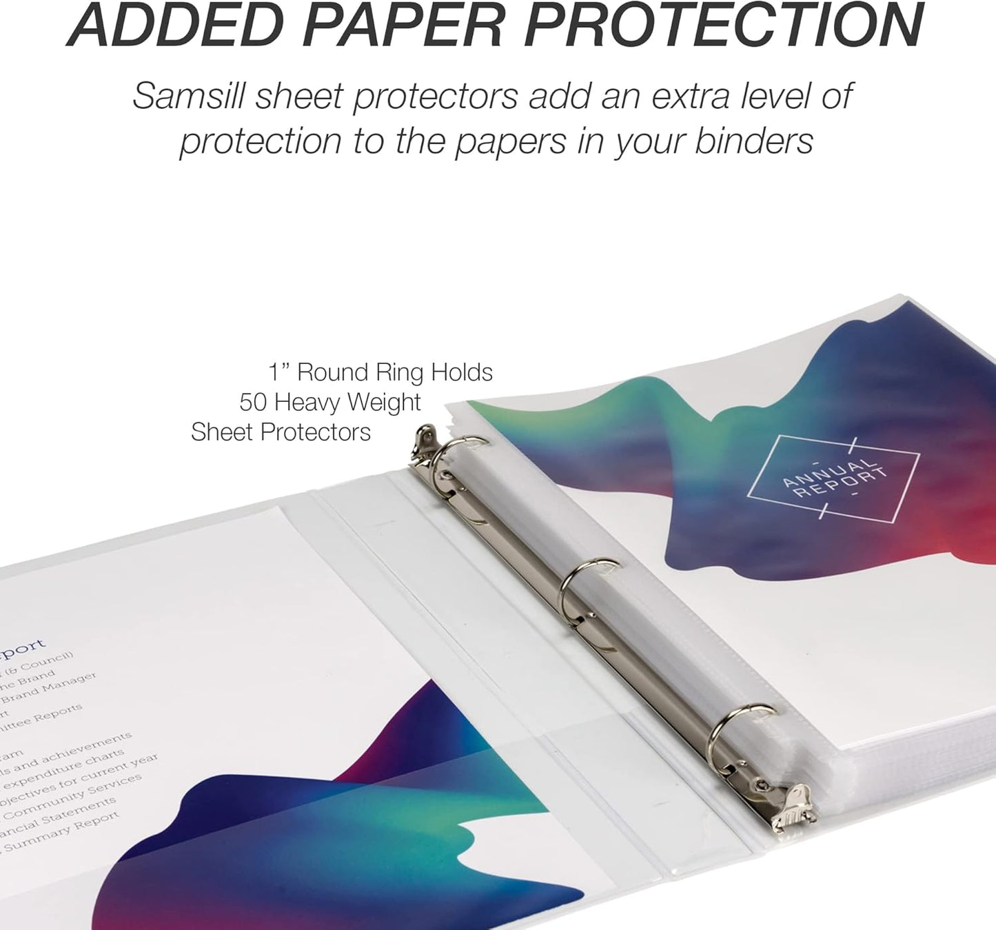 Samsill 1.5 Inch 3 Ring Binders, Economy Round Ring, Clear View Cover, 325 Sheet Capacity - for School, Home, Office - White, 4 Pack