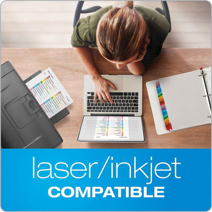 Cardinal 60990 OneStep Printable Table of Contents/Dividers, 52-Tab, 11 x 8 1/2, Multicolor
