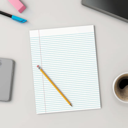 STAPLES Notepads, 8.5” x 11”, Narrow Ruled, White, 50 Sheets/Pad, 12‑Pack