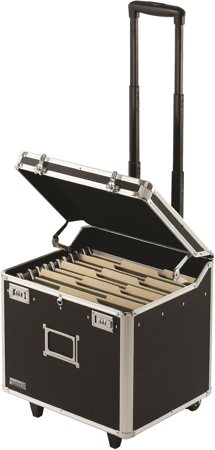 Vaultz Locking Mobile File Chest, Letter/Legal Files, 17.5" X 15.5" X 14.5", Black