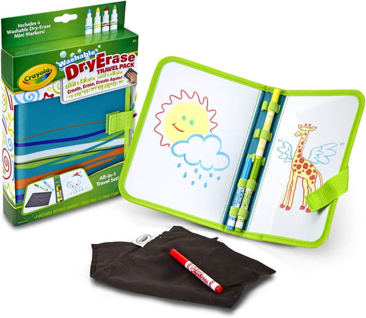 Crayola Washable Dry Erase Travel Pack, Whiteboard for Kids, Ages 4, 5, 6, 7