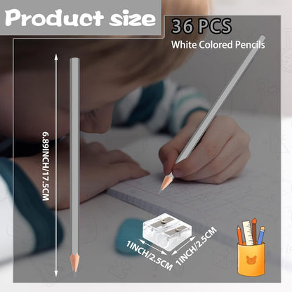 36 PCS Black Colored Pencils, Pre-sharpened Professional Wooden Art Pencils Set for Artists Painting | Premium Drawing Sketching Supplies (Black)