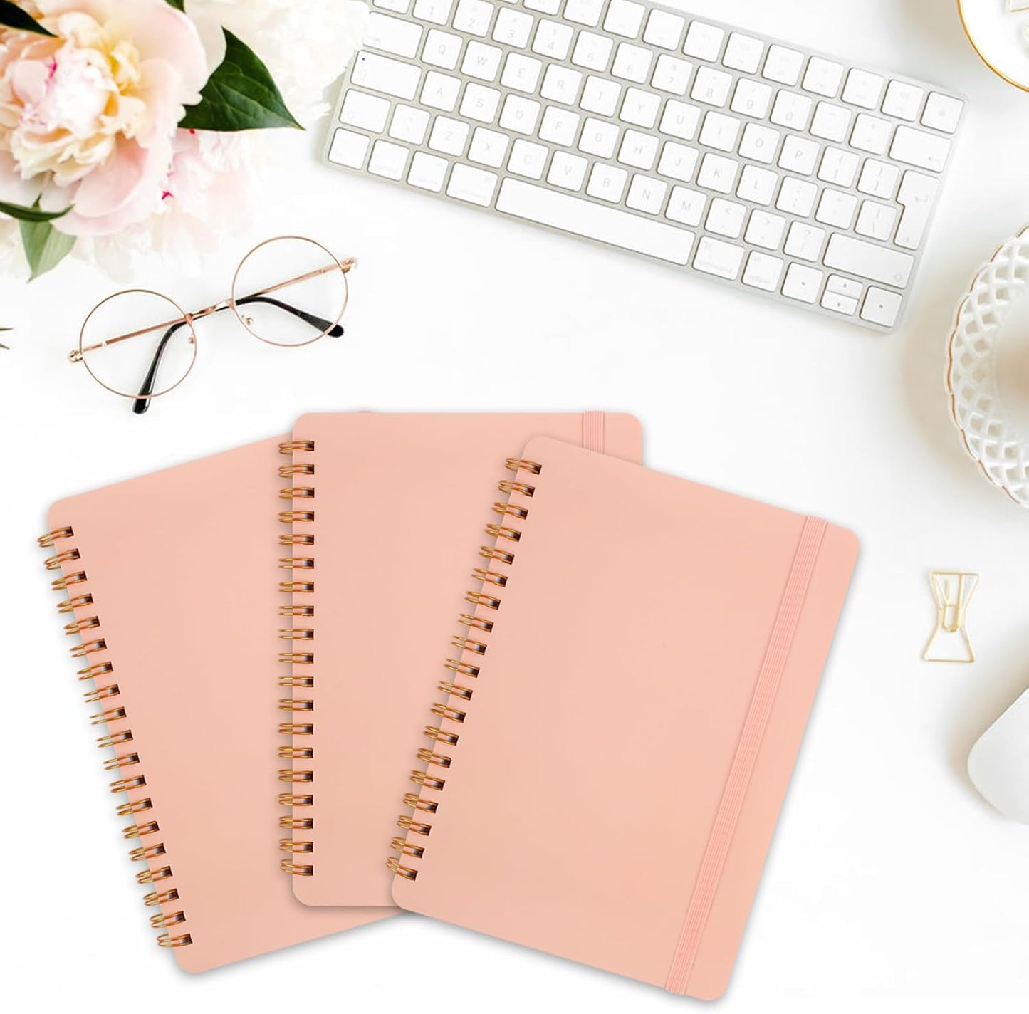 Utron 3 PCS Small Spiral Notebook 5x7, Notebooks for Note Taking, Morandi Spiral Journal Notebook, Work Notebook Small Notebooks 5x7 with Strap, Cute Notebooks for Women 70 Sheets/Note Books