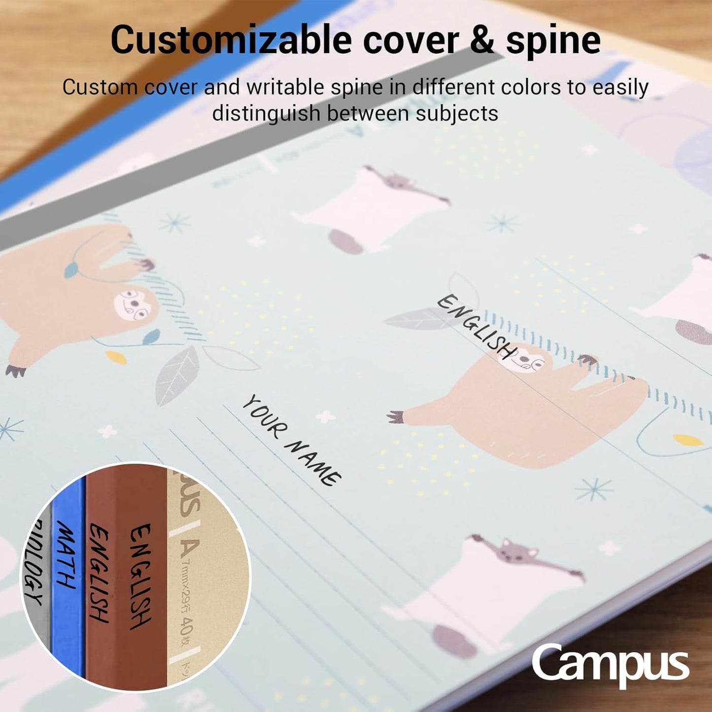 KOKUYO Composition Notebooks, 3 Pack Campus B5 Comp Book with Dotted College Ruled, 40 Sheets, School Lined Notebook in Mofu Animal, Cute Journal for Women Girls Work Study Note Taking Japan Import