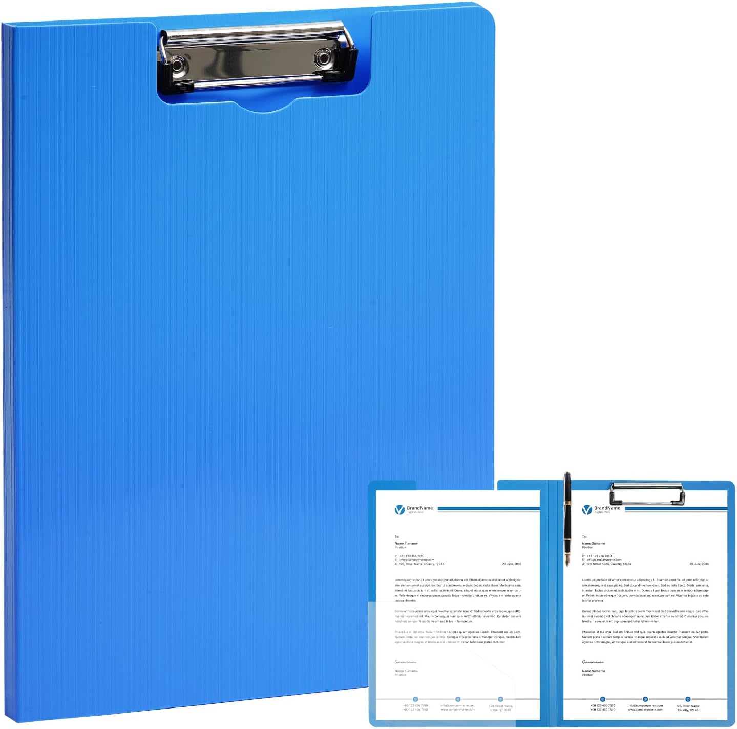 Clipboard Folder, A4 Foldable Clipboards with Pocket, File Cover Office Folder Clipboard, 360 Degree Foldable Storage Clipboards for Office, School or Medical Field, Blue