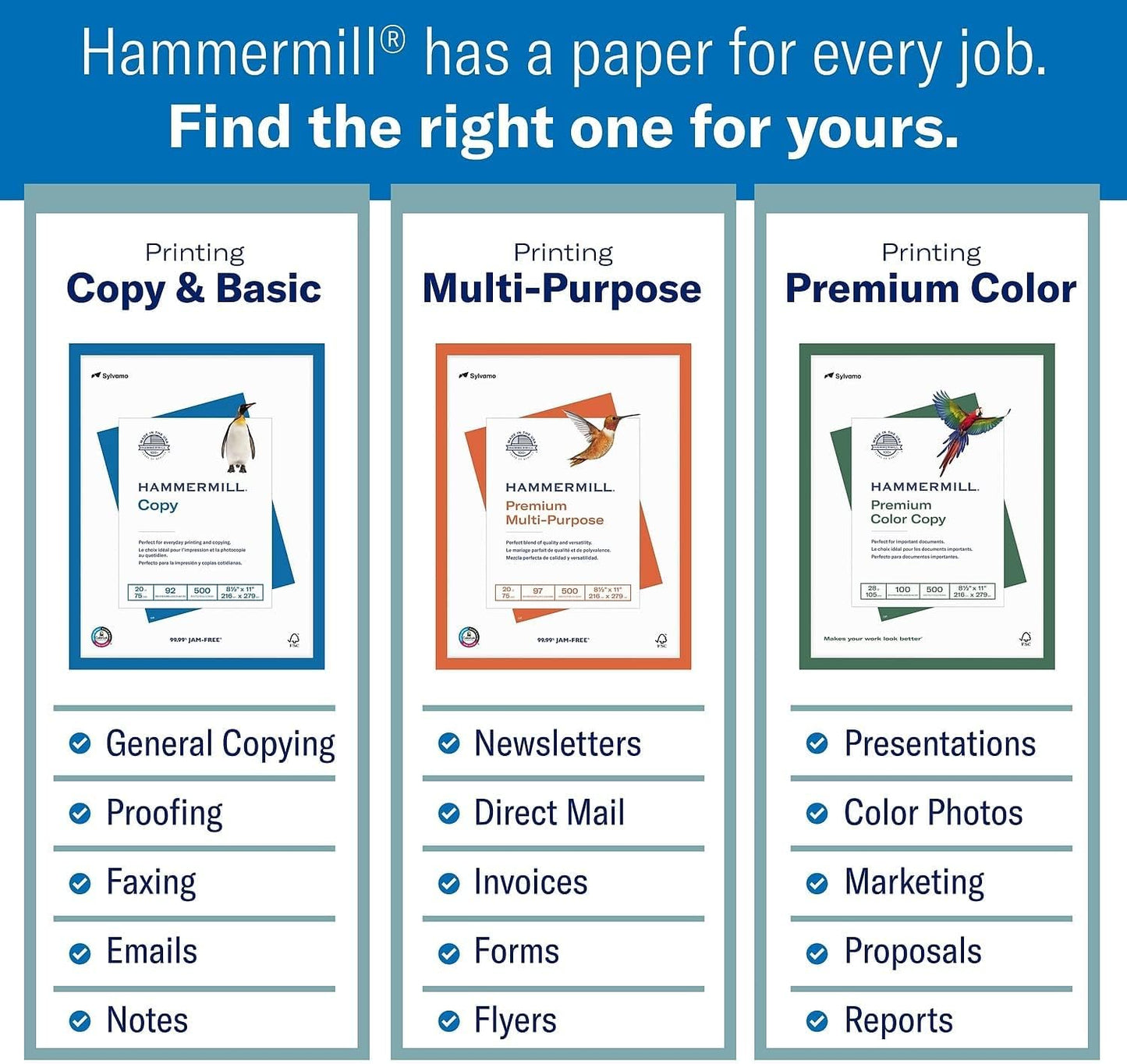 Hammermill Printer Paper, Premium Laser Print 32 lb, 8.5 x 11-98 Bright, Made in The USA, 104646R - 1 Ream (500 Sheets)