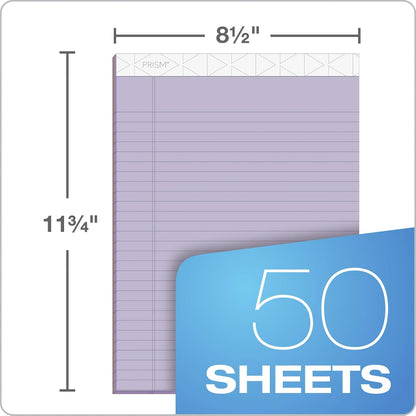 Tops Prism Writing Pads, 8-1/2" x 11-3/4", Legal Rule, Gray, Perforated, 50 Sheets, 12 Pack (63160)