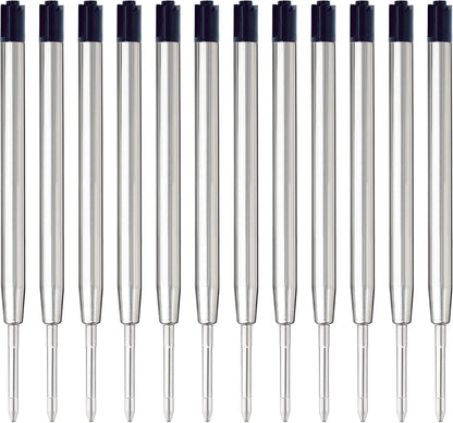 Black Ink Pen Refills Ballpoint Black, 12 Pack Ballpoint Pen Refills Medium Point 1.0mm Tip Smooth Writing Pen Refill (12 Black)
