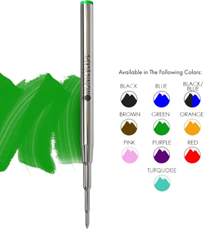 Monteverde USA Capless Ceramic Gel Refills to Fit Montblanc Ballpoint Pens, Fine Point Black Ink, Converts to Capless Rollerball, 2-Pack (M132BK)