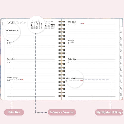 Planner 2026-2027, Weekly and Monthly Academic Year Calendar Planner, July 2026 - June 2027, Daily Agenda Book for Office School Supplies, A5(6.3'' x 8.5'')