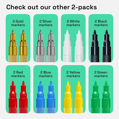 ARTISTRO 2 Gold Acrylic Paint Markers - 0.7mm Extra Fine-Tip Metallic Paint Pens - Perfect for Crafting, Art Projects, & More