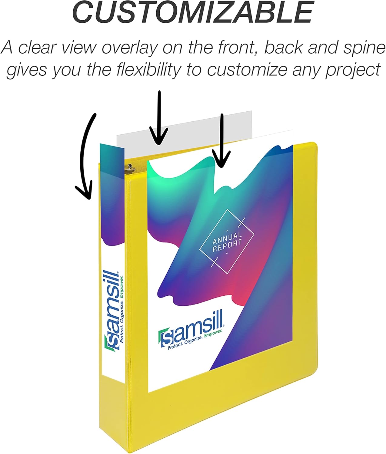 Samsill Durable 4 inch 3 Ring Binder, D Ring Binder, 100% Recycled Chipboard, Black, 2 Pack