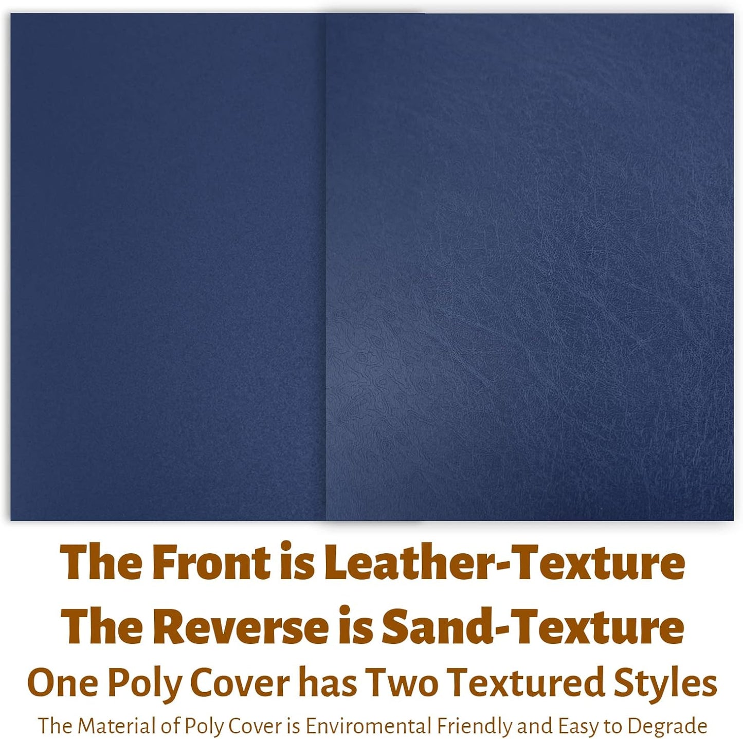 Binditek 100 Pack 16 Mil Leather-Textured Heavyduty Polycovers, Plastic Binding Presentation Covers, Letter Size, 8-1/2 x 11", Square Corners, Un-Punched, Black