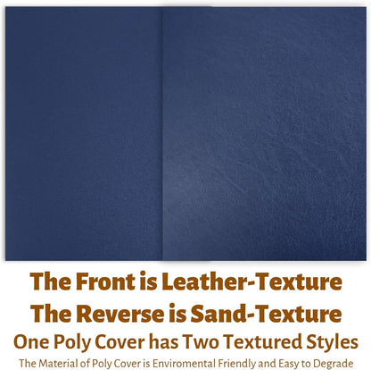 Binditek 100 Pack 16 Mil Leather-Textured Heavyduty Polycovers, Plastic Binding Presentation Covers, Letter Size, 8-1/2 x 11", Square Corners, Un-Punched, Black