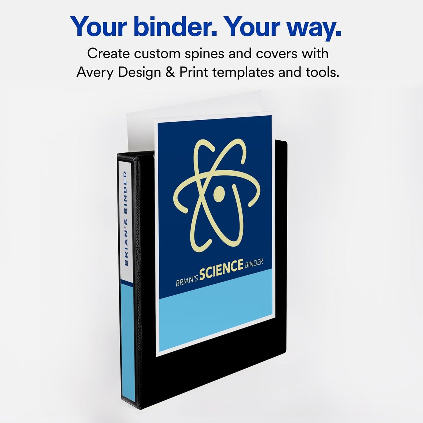 Avery Mini Durable View Protect & Store 3 Ring Binder, Holds 5.5" x 8.5" Paper, 1" Round Rings, 175-Sheet Capacity, 1.4 Inch Wide Spine, Includes Fully Enclosed Pocket, 1 Light Blue Binder (23014)