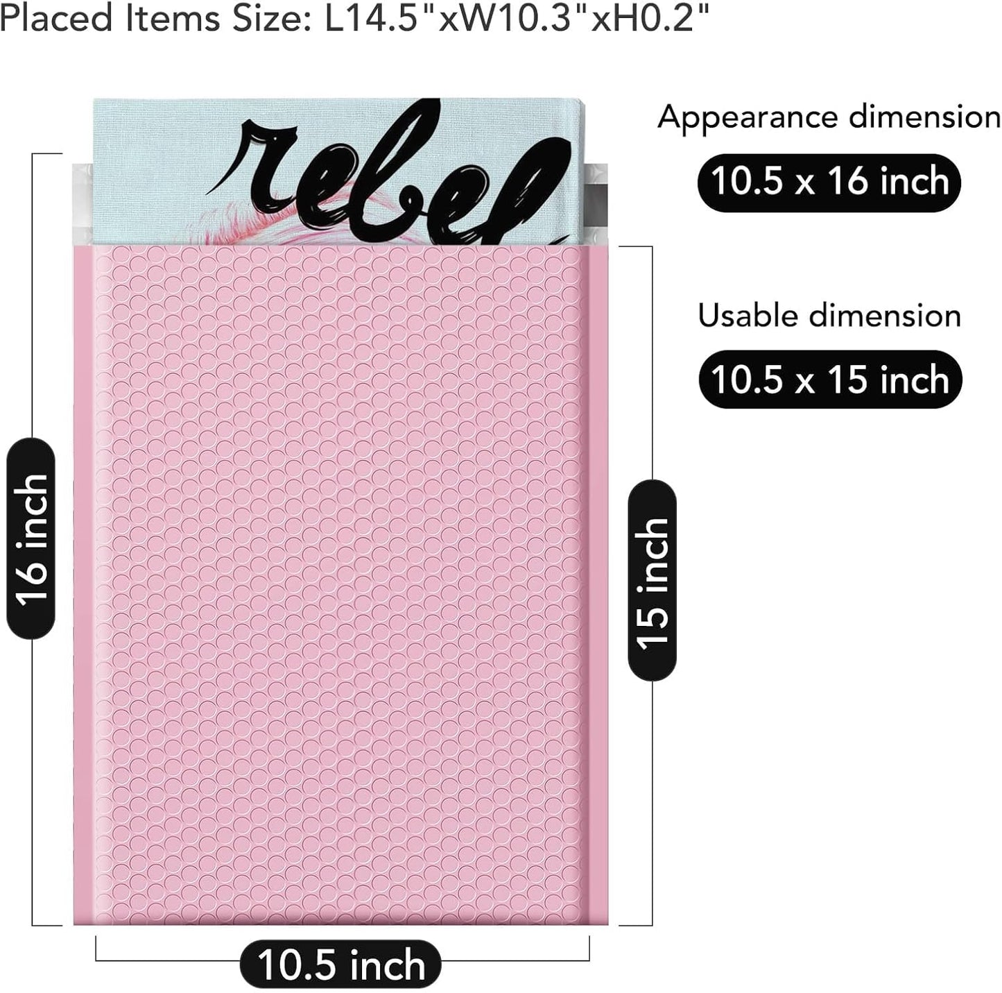 Fuxury Bubble Mailers 10.5x16 Inch 40 Pack Self Seal Padded Envelopes Waterproof Mailing Envelopes Bubble Padded Cushioning Padded Mailers Bubble Bags for Packaging Small Business Large #5 Black
