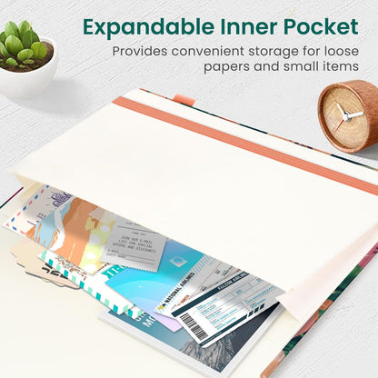 Taja Pretty Lined Journal for Women, Aesthetic Cute Hardcover Leather Journal for Writing, A5 College Ruled Notebook for Work & Note Taking, Perfect for Office School Home, 160 Pages, Meadow Flowers