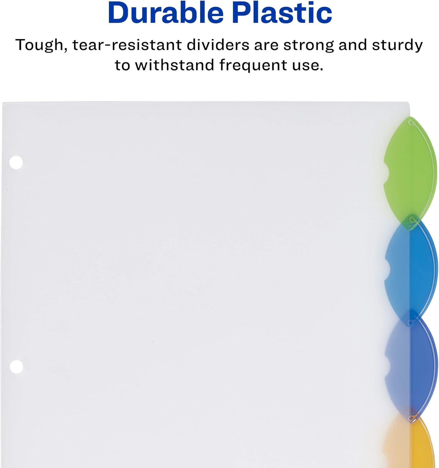 Avery Insertable Style Edge Plastic Dividers for 3 Ring Binders, 8-Tab Set, Multicolor, 1 Set (11201)
