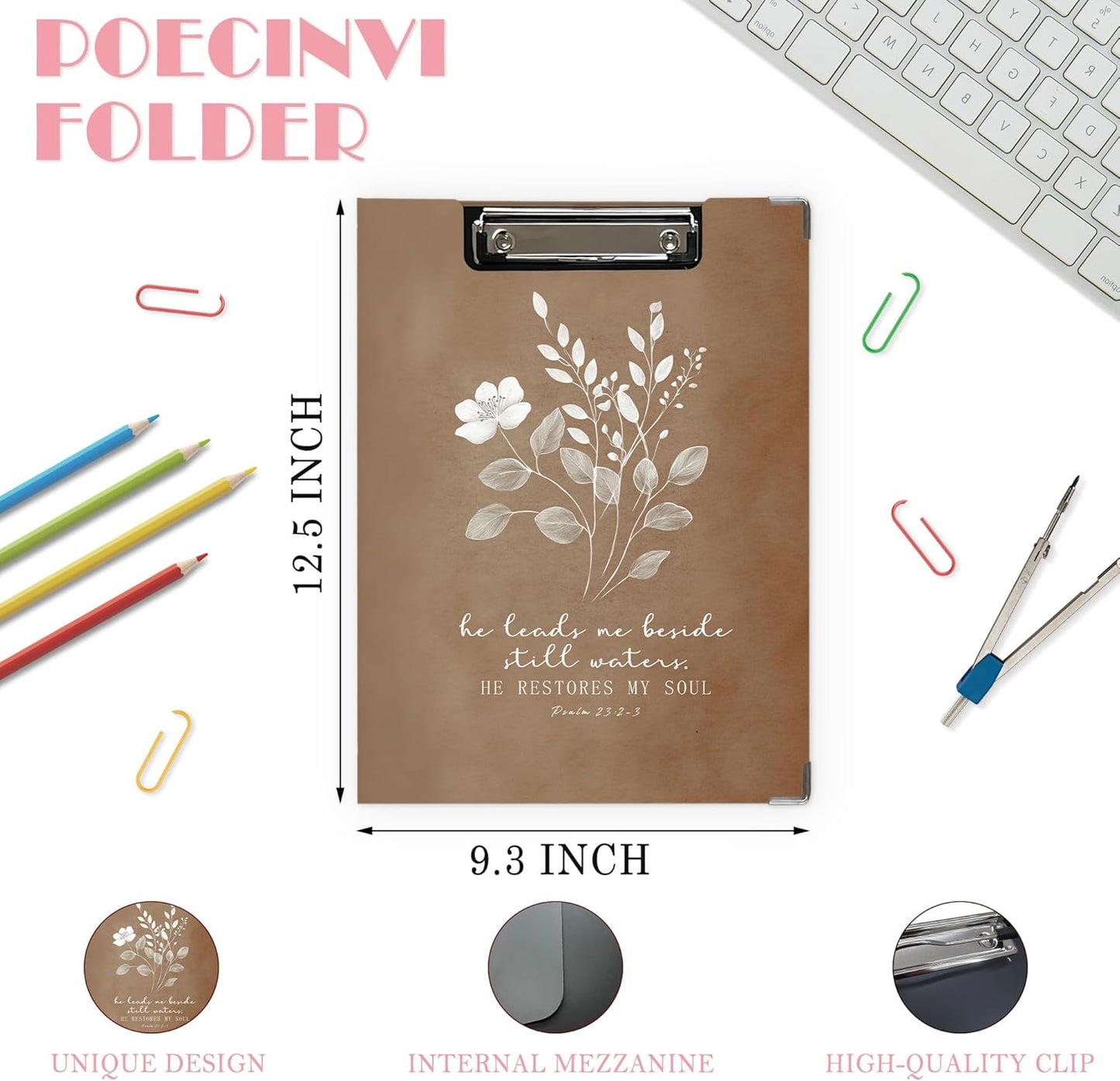 Trendy Black Leopard Print Clipboard Folio with Storage for Office Classroom, Preppy Dark Cheetah Print Padfolio with Metal Clip for Nurses Teachers Students Women Men, 12.4x9.25 in