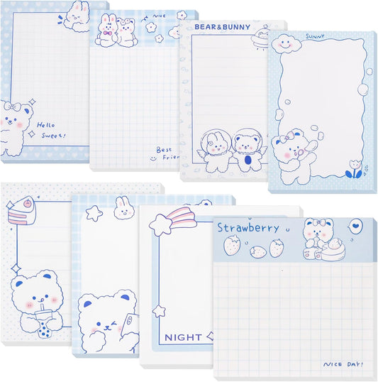 640 Pcs Cute Sticky Notes, Self-Stick Note Pads, Kawaii Memo Pads Lined, Funny Sticky Notes, List Notepads Set Bulk for School Office Home Supplies Teacher Students Planner Gifts