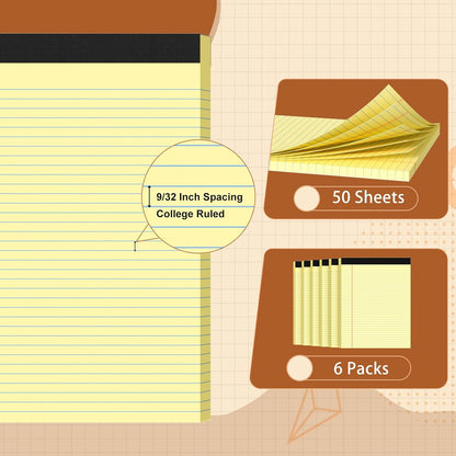 Legal Pads 8.5 X11, Narrow Ruled Notepads, 2 Pack, 50 Sheet/Pad, White Legal Pads, Tear Off Notepad, Perforated Writing Pad, Notebook Paper College Ruled, Notepads for Office Home School, Notepad
