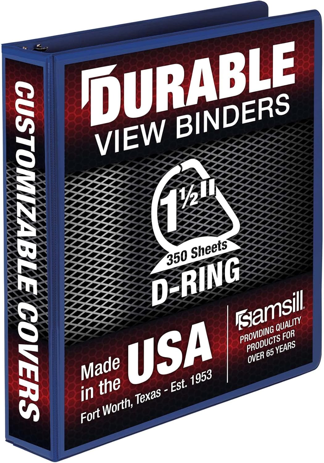 Samsill Durable 4 inch 3 Ring Binder, D Ring Binder, 100% Recycled Chipboard, Black, 2 Pack