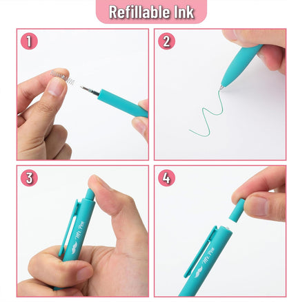 Mr. Pen- Retractable Gel Pens, 12 Pack, Colorful Ink, Fine Point 0.7mm, Fast Dry, Smooth Writing, Cute Pens for Drawing, Writing Planner and School Supplies