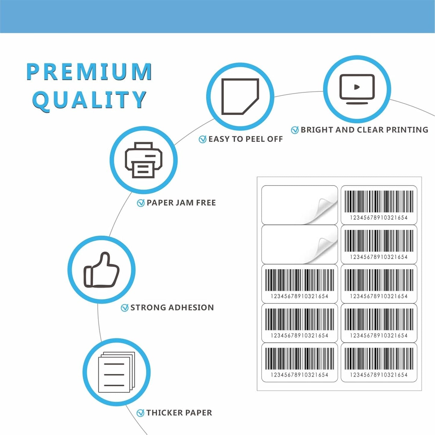 Address Labels, JIQEZNL Premium 1" x 2-5/8" Mailing Labels for Envelopes, 900 Address Label Sticker Paper for Laser/Ink Jet Printer, White Blank Printable Sticker Labels 30 Per Sheet 8.5"×11"