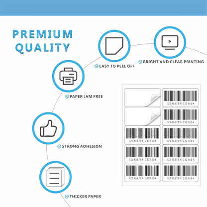 Address Labels, JIQEZNL Premium 1" x 2-5/8" Mailing Labels for Envelopes, 900 Address Label Sticker Paper for Laser/Ink Jet Printer, White Blank Printable Sticker Labels 30 Per Sheet 8.5"×11"