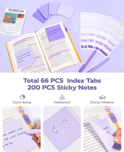 Four Candies Blue School Supplies, Gel Pens with Black Ink, Correction Tapes,Pastel Highlighters, Mechanical Pencils, Sticky Notes, Index Post for Bible Study Stationary College Essentials