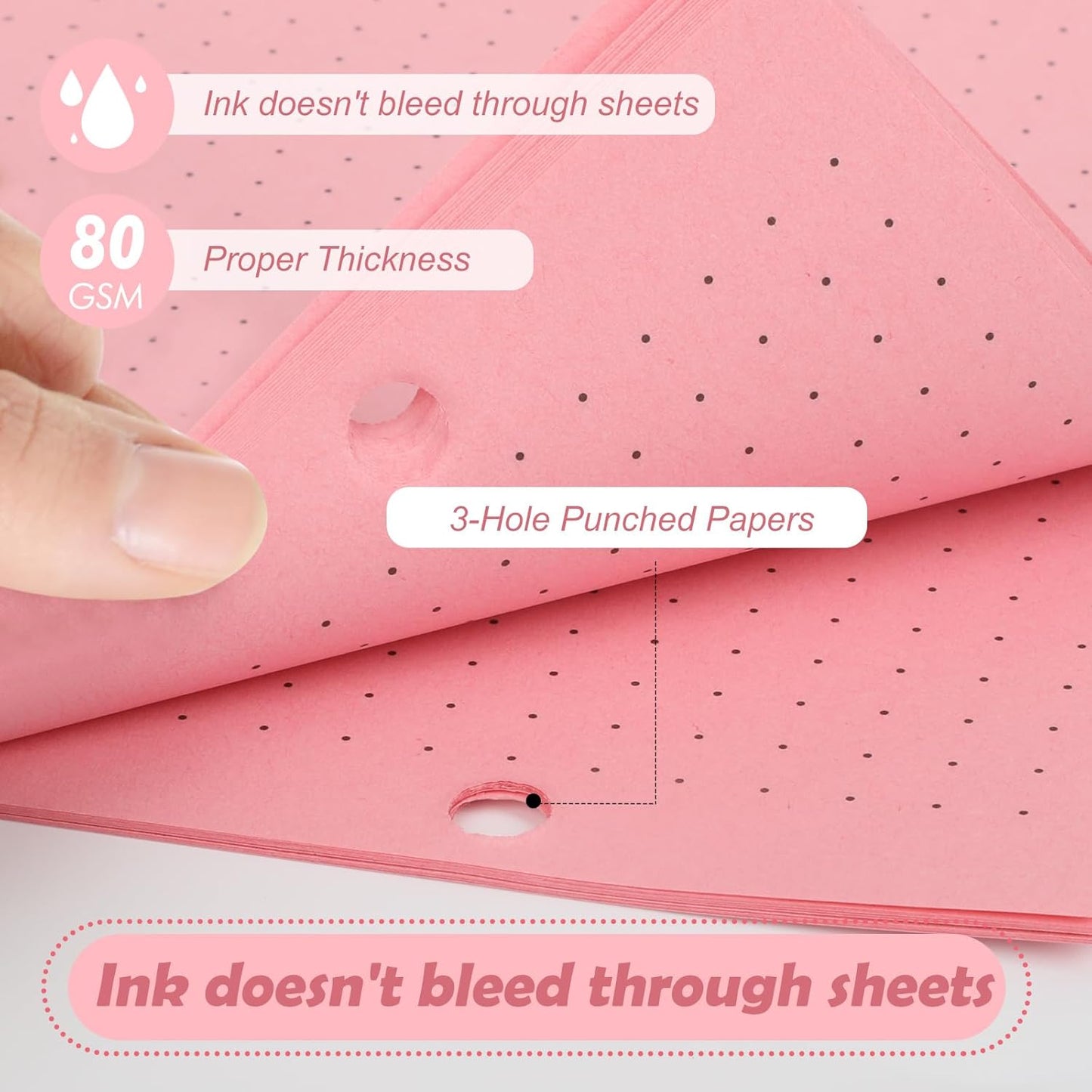 100 sheet Half Letter Graph Paper Refill 3 Hole Punch 5-1/2 x 8-1/2 College Ruled Grid Paper Pad Math Graph Paper Pad Colored Mini Binder Paper Planner Inserts Fits 3 Ring Binders For Office