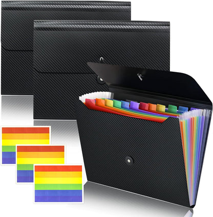 Cesil Accordian File Organizer Expanding File Folder, 13 Pockets, A4 Letter Size Paper Document Receipt Folder for Classroom, Home, Office and Travel