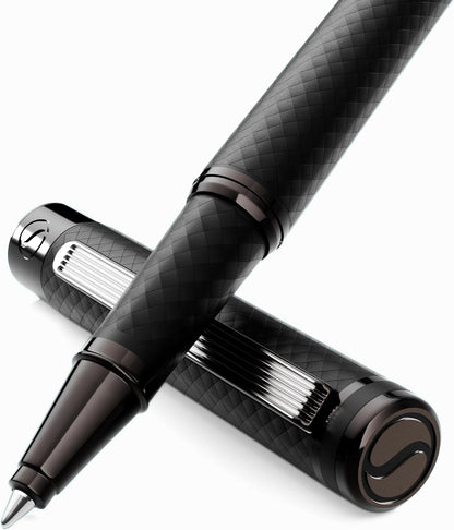 Scriveiner Midnight Blue Rollerball Pen - Stunning Blue Lacquer Luxury Pen, Chrome Finish, Schmidt Ink Refills, Men & Women, Professional, Executive Office, Nice Pen