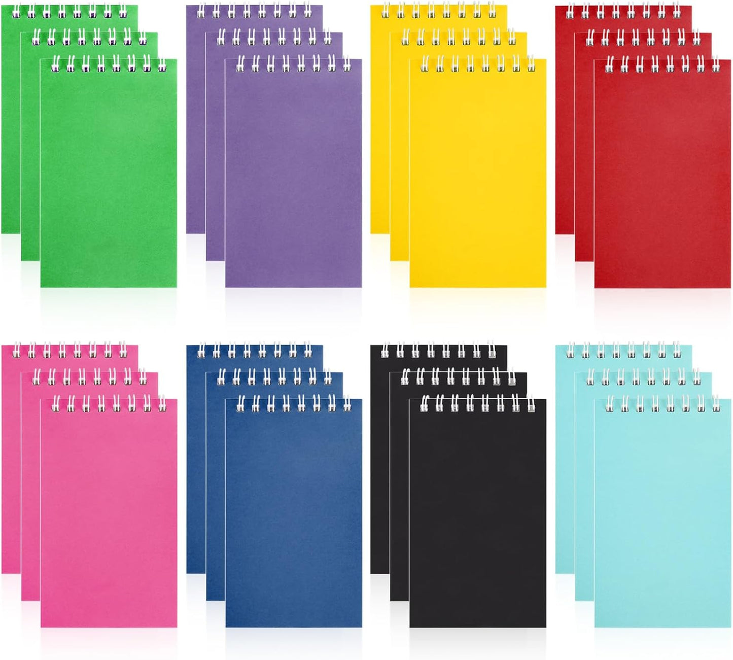 Hooqict 24 Pack Small Pocket Notebook Mini Notebooks Bulk Small Spiral Notepads with 8 Colors, Memo Note Pads for Kids, Work, Office, School, 3.9 x 2.4 Inches