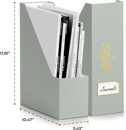 ZICOTO Beautiful Magazine Holder Set Of 3 - Sturdy File Holder to Organize Your Desk Or Shelves - The Perfect Office Storage to Effortlessly Organize Your Paperwork/Files, Magazines, Books Or Binders