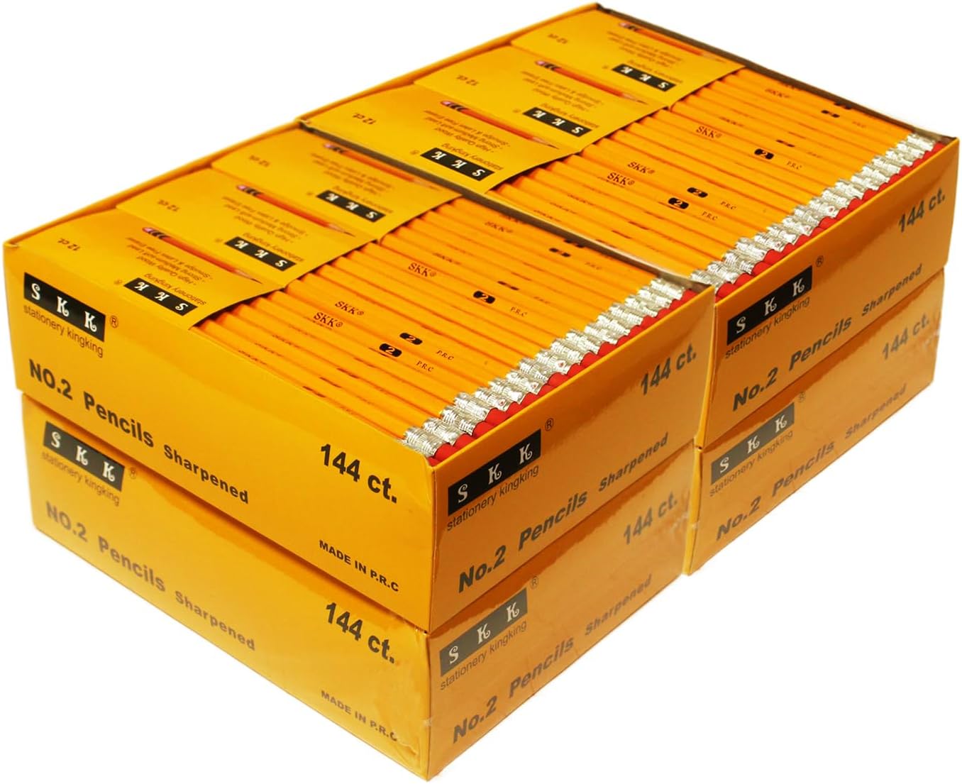 SKKSTATIONERY 360pcs Pre-sharpened Pencils with eraser top, No.2 Wood Pencils Bulk #2 HB pencils Yellow HB Pencil Sketching Drawing Back to School Teacher Supplies 360 counts per box
