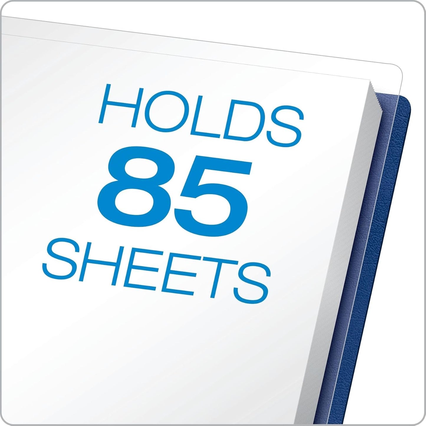 Oxford Linen Report Covers, Clear Front, Letter Size Folder with Prongs, for Presentation at School or Office, Black, 5 per Pack (50406)
